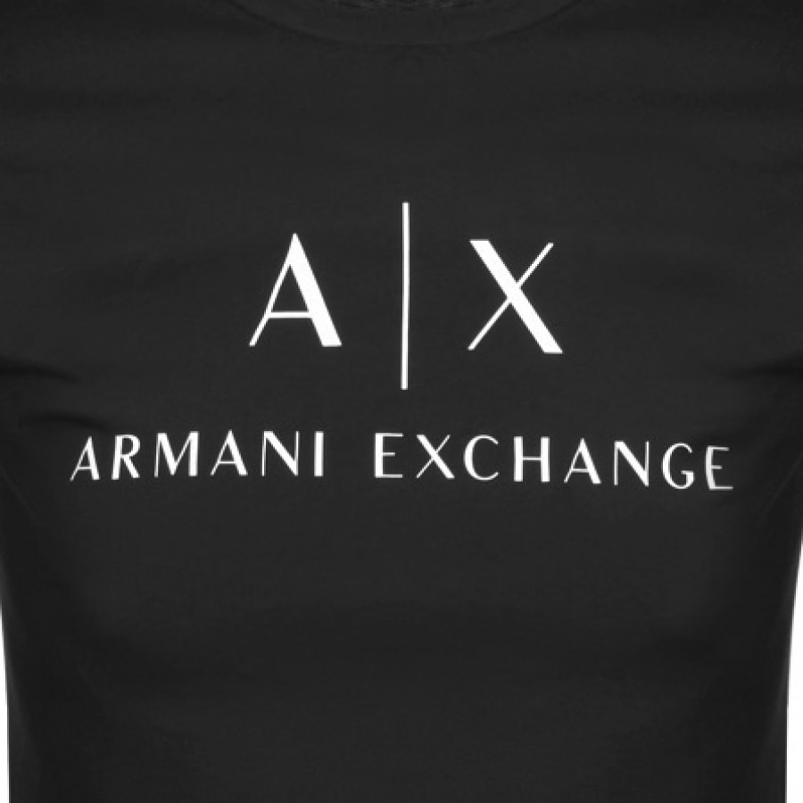 Alternative Image for ProductArmani Exchange Crew Neck Logo T Shirt Black3
